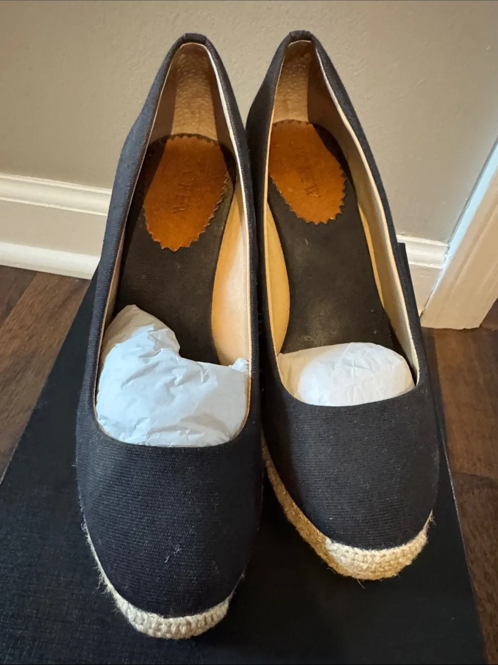 Women’s Black Espadrille Wedge